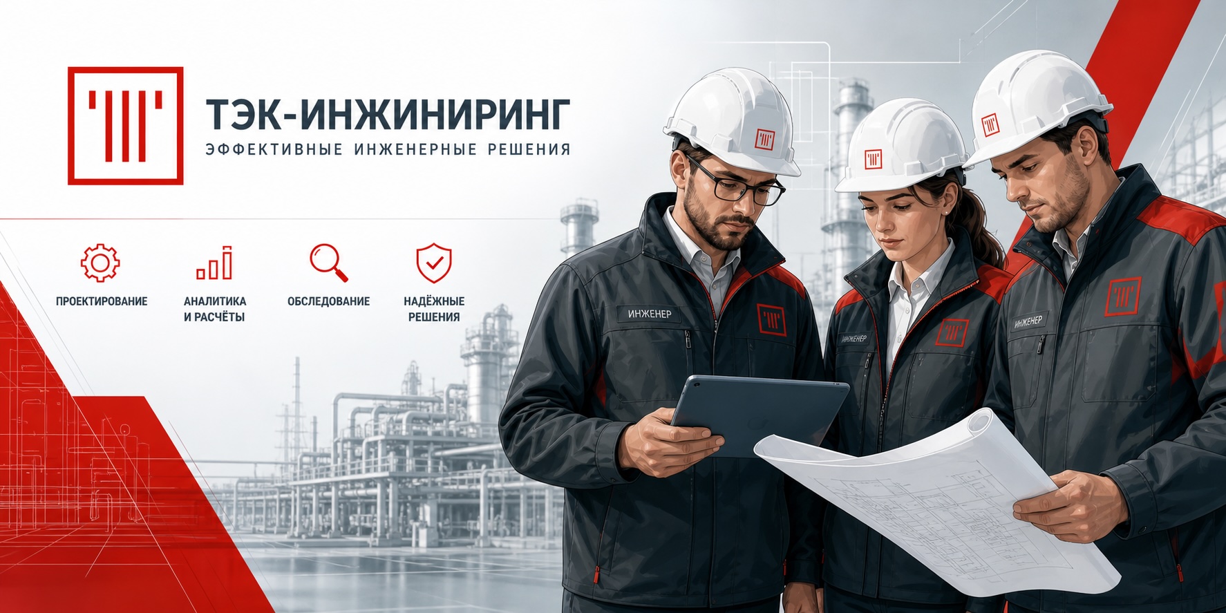 Инженеры ТЭК-Инжиниринг на обследовании объекта теплоснабжения